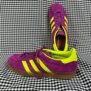 Adidas Gazelle Indoor Shock Purple Fuchsia & Neon Yellow Sneaker Size US 9